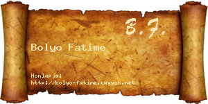 Bolyo Fatime névjegykártya